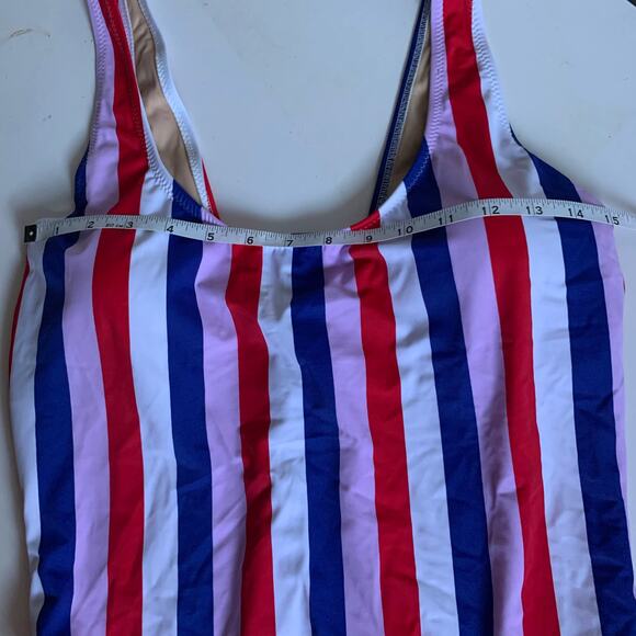 Old Navy womens XL Scoop-Neck Striped Swimsuit One Piece Multicolor White Red - Picture 10 of 13